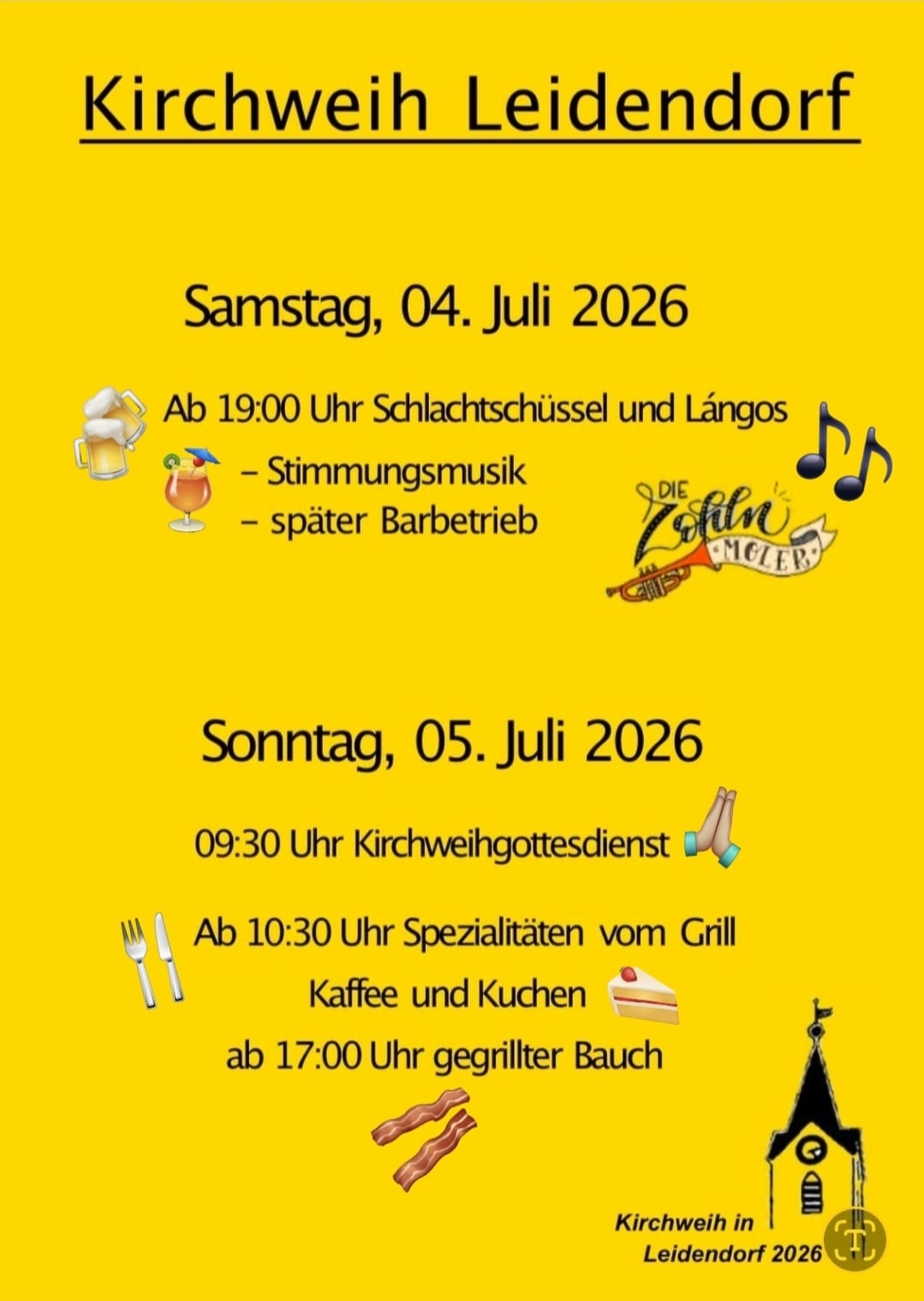 Flyer Kirchweih Leidendorf