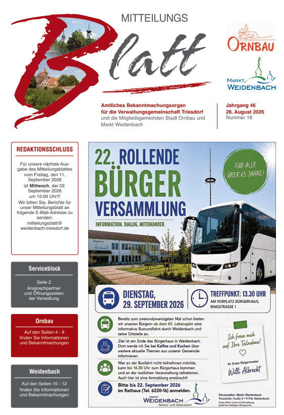 Mitteilungsblatt Nr. 18 vom 28.08.2026