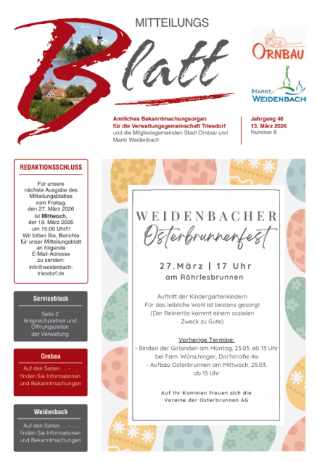 Mitteilungsblatt Nr. 6 vom 13.03.2026