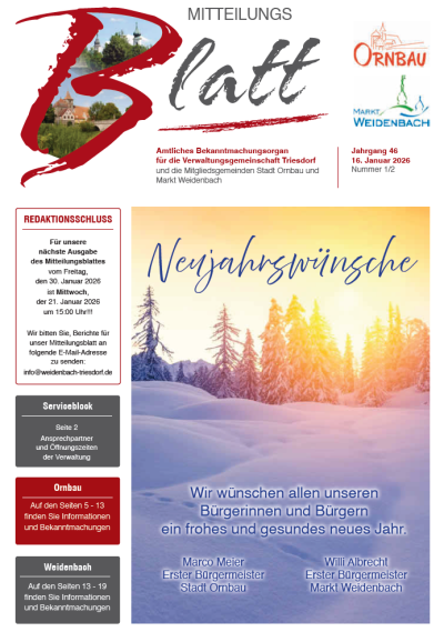 Mitteilungsblatt Nr. 1/2 vom 16.01.2026