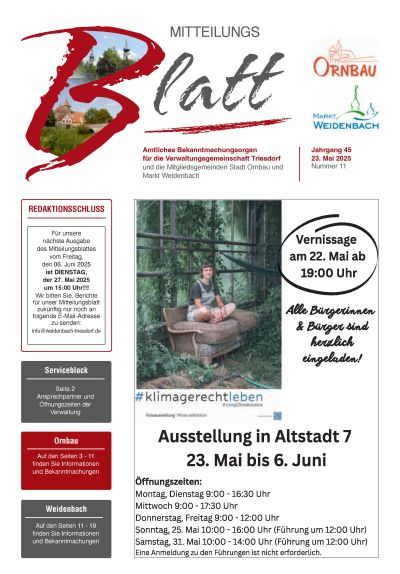 Mitteilungsblatt Nr. 11 vom 23.05.2025